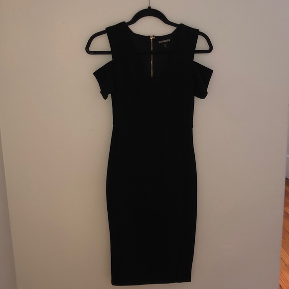 Express Dresses & Skirts - Cold shoulder black cocktail dress